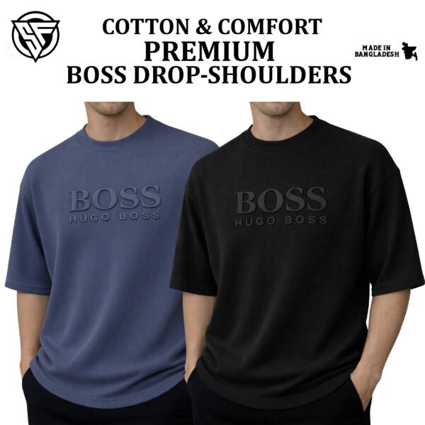 Premium Boss Drop Shoulder Blue-Black