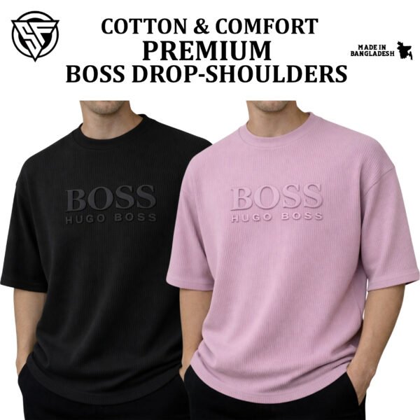 Premium Boss Drop Shoulder Black-Lavender
