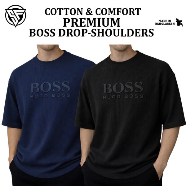 Premium Boss Drop Shoulder Navy Blue-Black