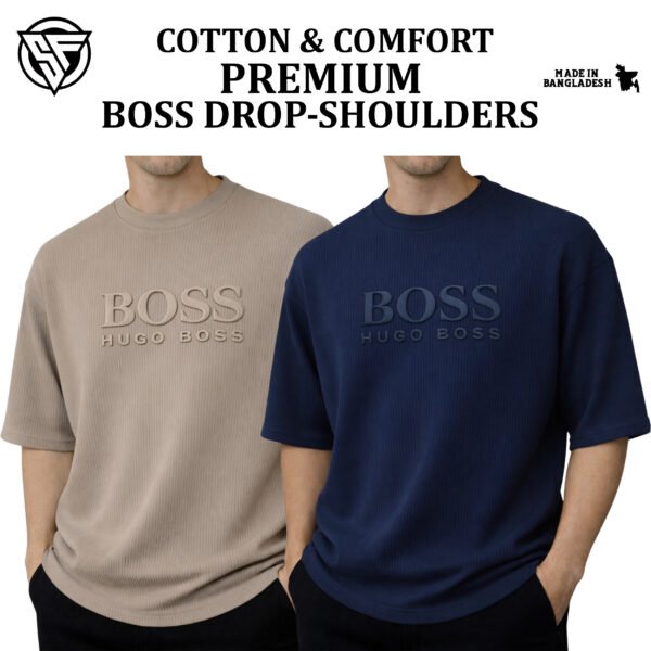 Premium Boss Drop Shoulder Biscuit-Navy Blue