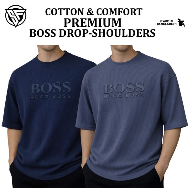 Premium Boss Drop Shoulder Navy Blue-Blue