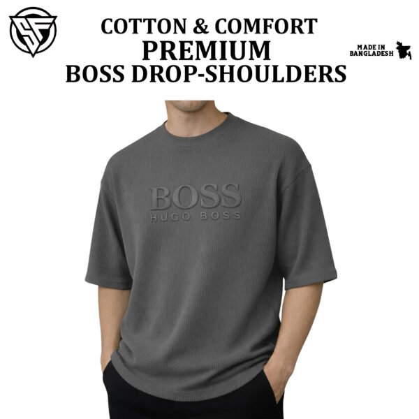 Premium Boss Drop Shoulder Charcoal