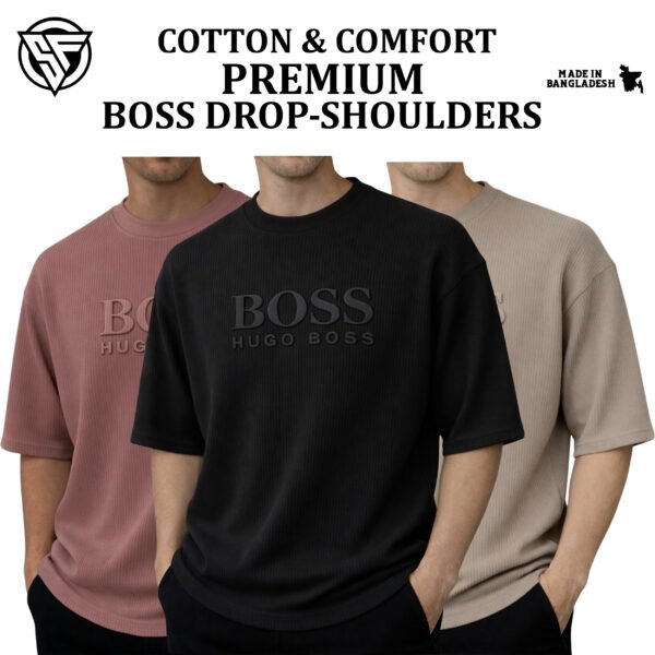 Premium Boss Drop Shoulder Brick-Black-Biscuit