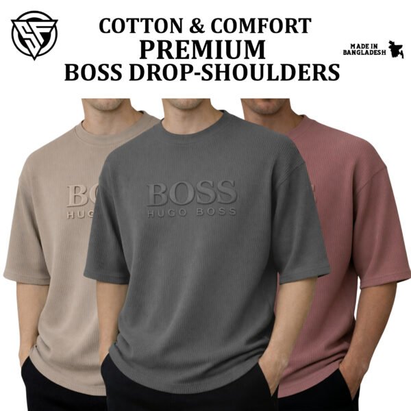 Premium Boss Drop Shoulder Biscuit-Charcoal-Brick