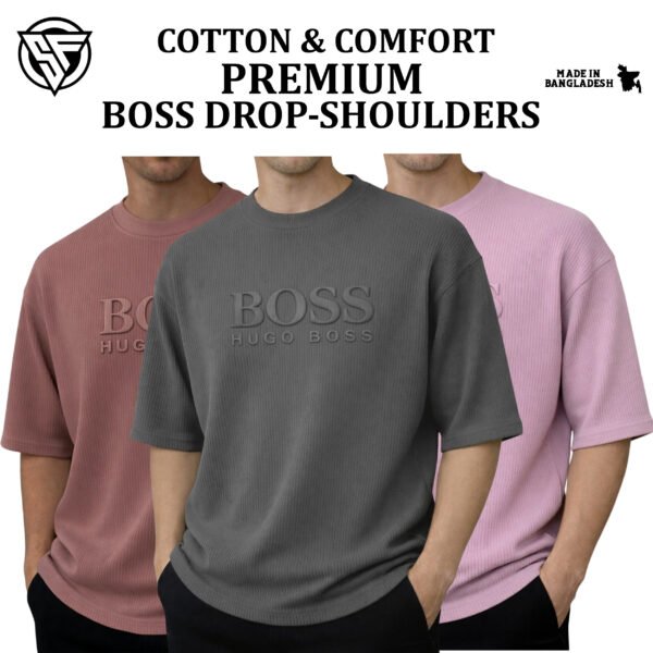 Premium Boss Drop Shoulder Brick-Charcoal-Lavender