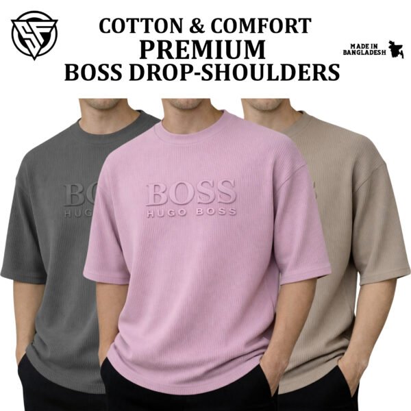 Premium Boss Drop Shoulder Charcoal-Lavender-Biscuit