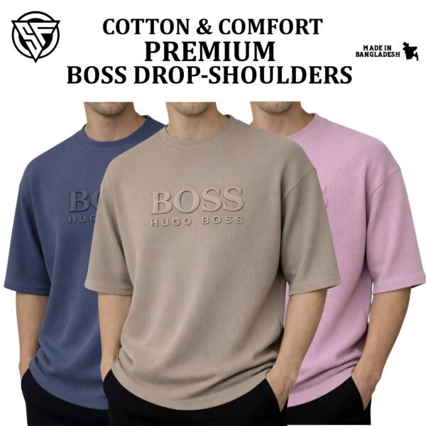 Premium Boss Drop Shoulder Blue-Biscuit-Lavender