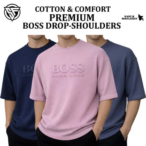 Premium Boss Drop Shoulder Navy Blue-Lavender -Blue