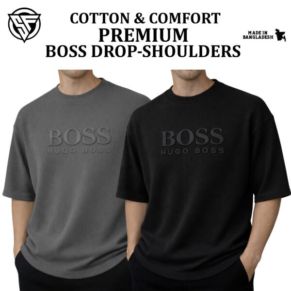 Premium Boss Drop Shoulder Charcoal-Black
