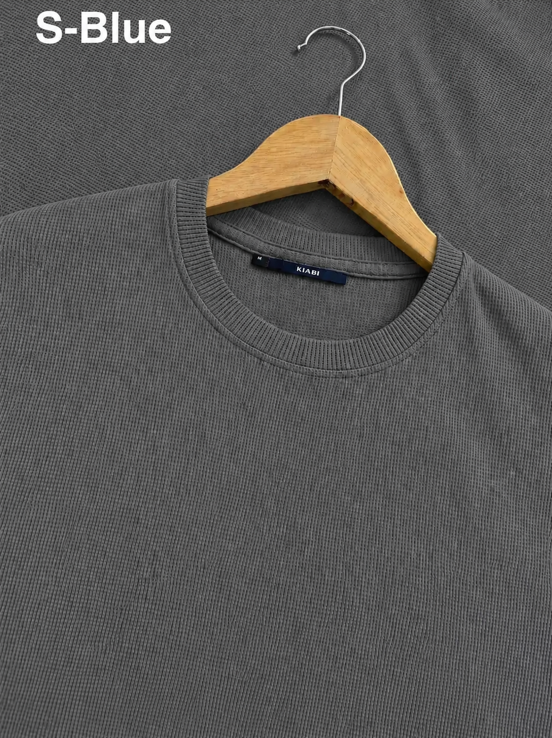 Premium Waffle Drop Shoulder S.Blue - Image 2