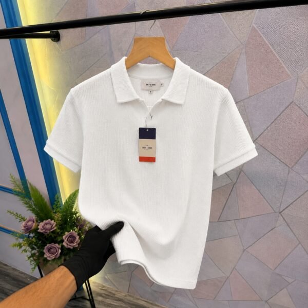 Waffle Cuban Polo White