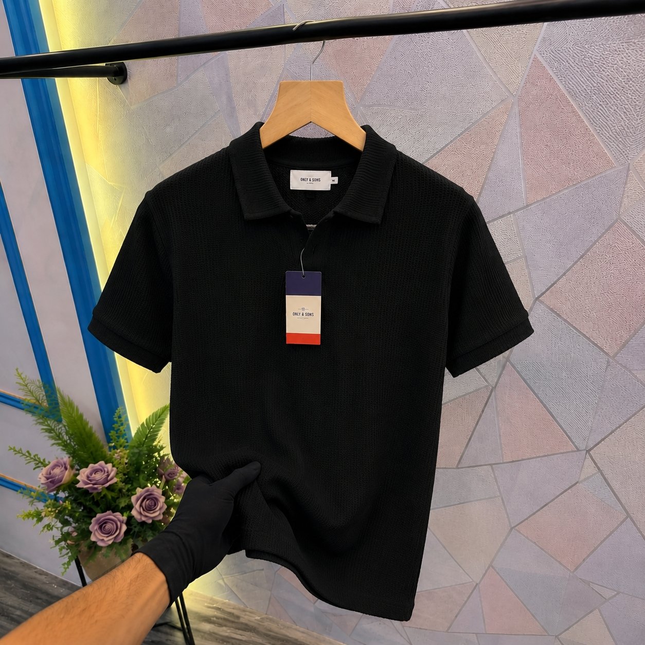 Waffle Cuban Polo Black
