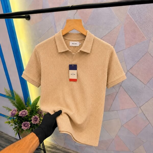 Waffle Cuban Polo Beige