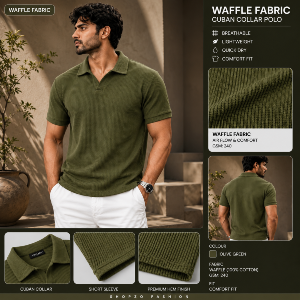 Waffle Cuban Polo Olive