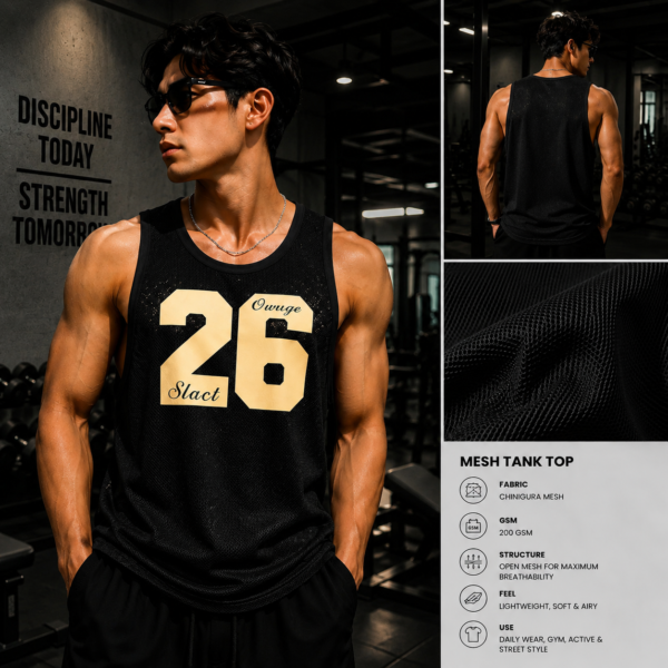 Premium Mash Tank Top Black