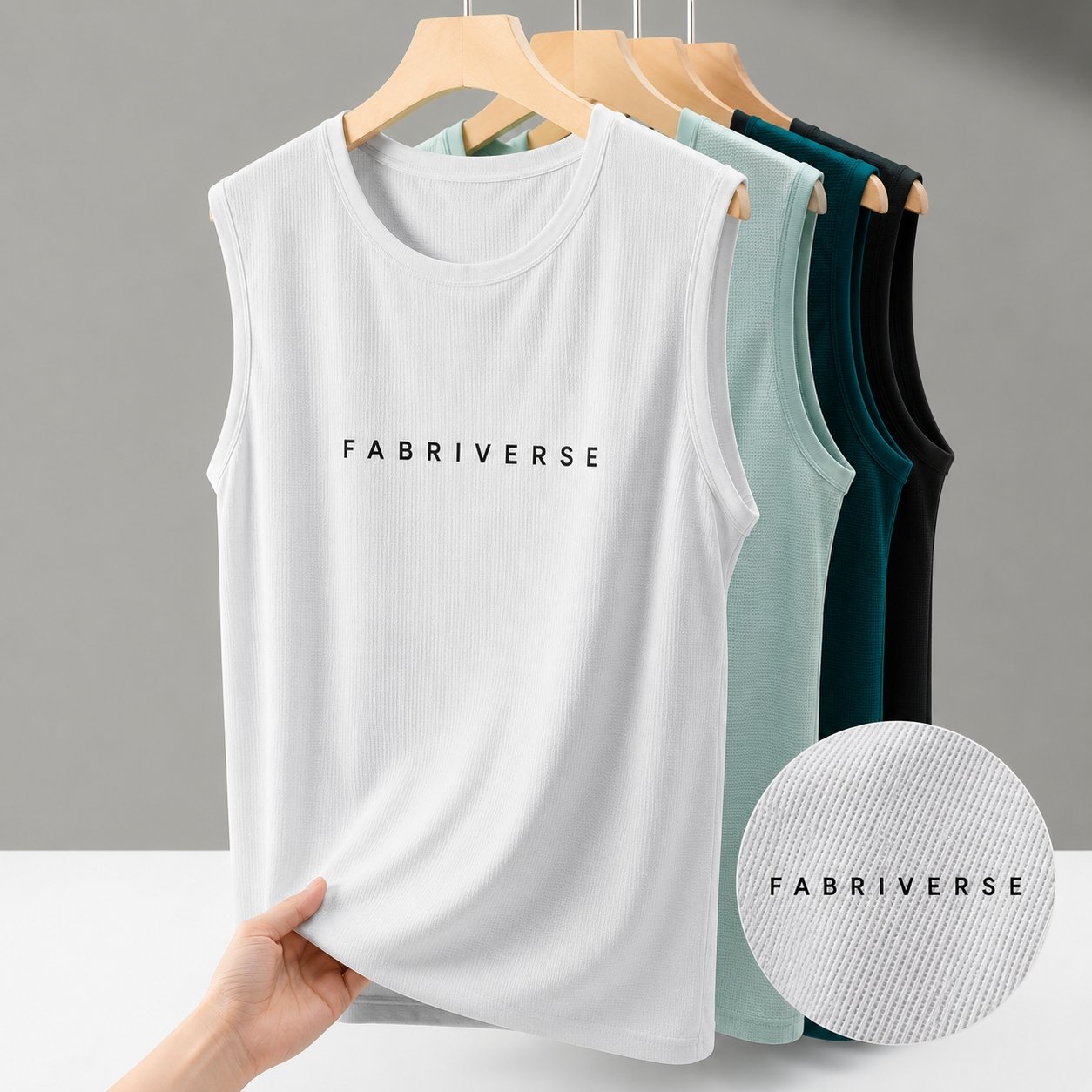Premium Waffle Tank Top White