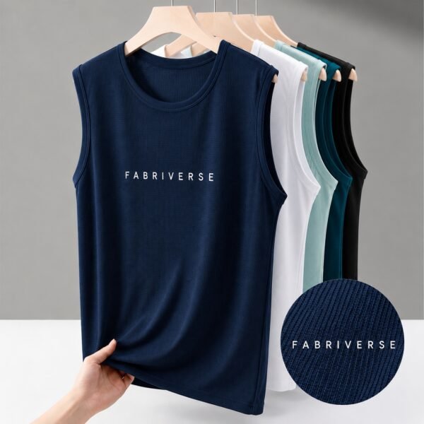 Premium Waffle Tank Top Navy