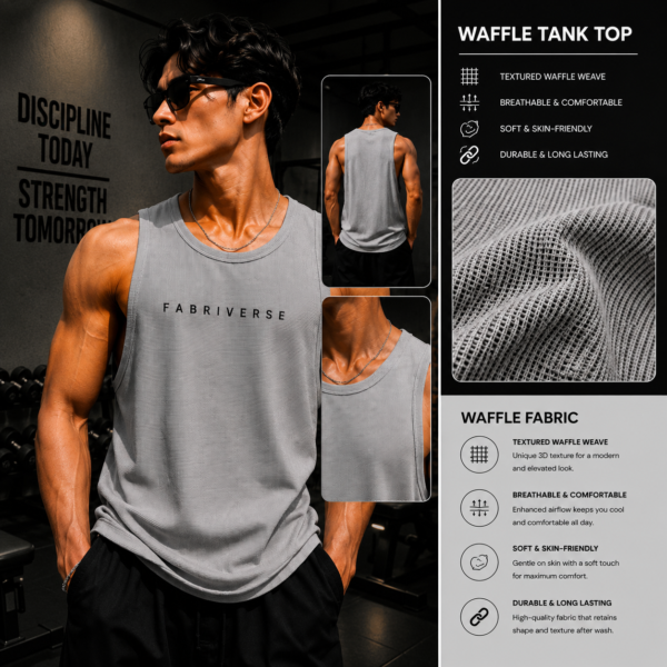 Premium Waffle Tank Top Gray