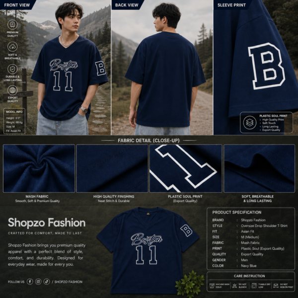 Premium Jersey Drop Sholder Navy